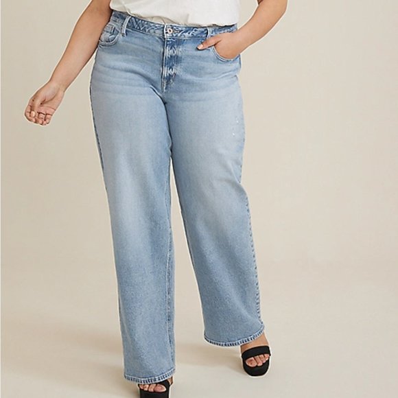 Edgely Denim - Edgely Curvy High Rise Relaxed Boyfriend Wide Leg Jean - Short